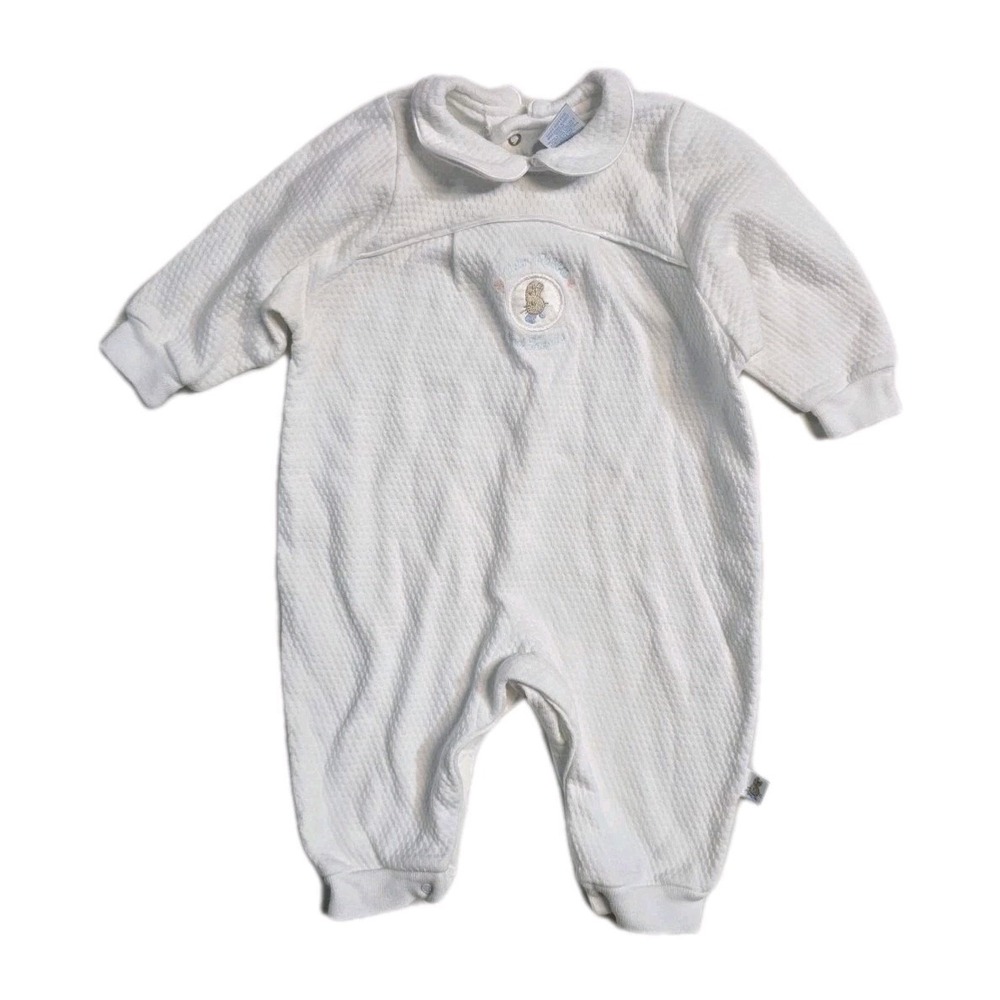 vintage peter rabbit & Friends Baby Romper  M 3-6 Months White Made In USA